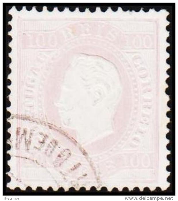 1871. Luis I. 100 REIS Perforated 12½.  (Michel: 41yB) - JF193369 - Gebruikt