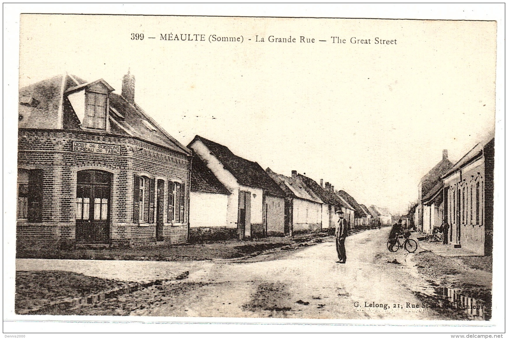 MEAULTE (80) - La Grande Rue - The Great Street - Ed. G. Lelong - Meaulte