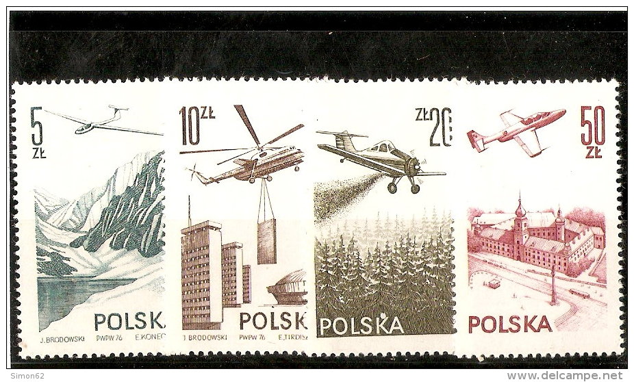 POLOGNE POSTE AERIENNE DE 1976/78   N°55/58  NEUF ** MNH - Neufs