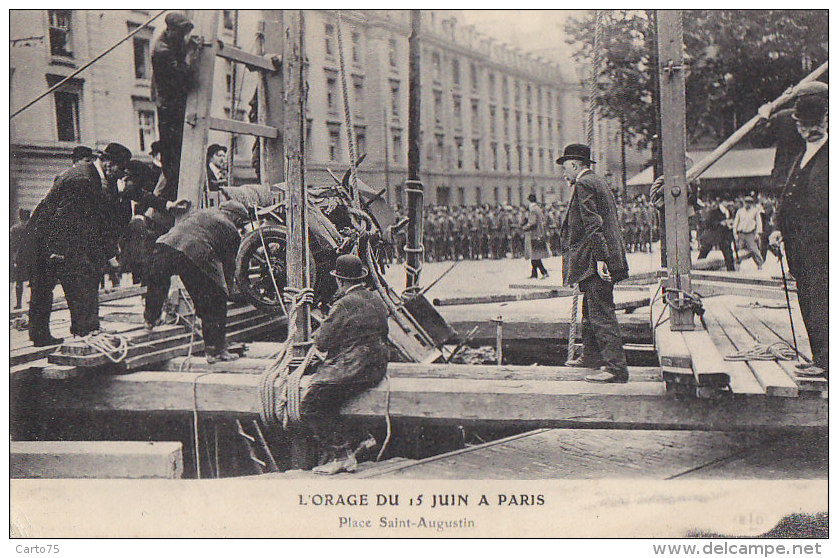 Orage - Climat - Catastrophe - Paris 15 Juin 1914 - Place Saint Augustin - Catastrophes