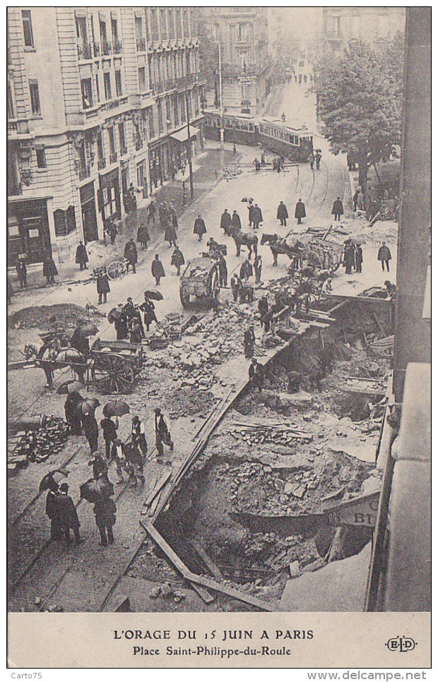 Orage - Climat - Catastrophe - Paris 15 Juin 1914 - Place Saint Philippe Du Roule - Catastrophes