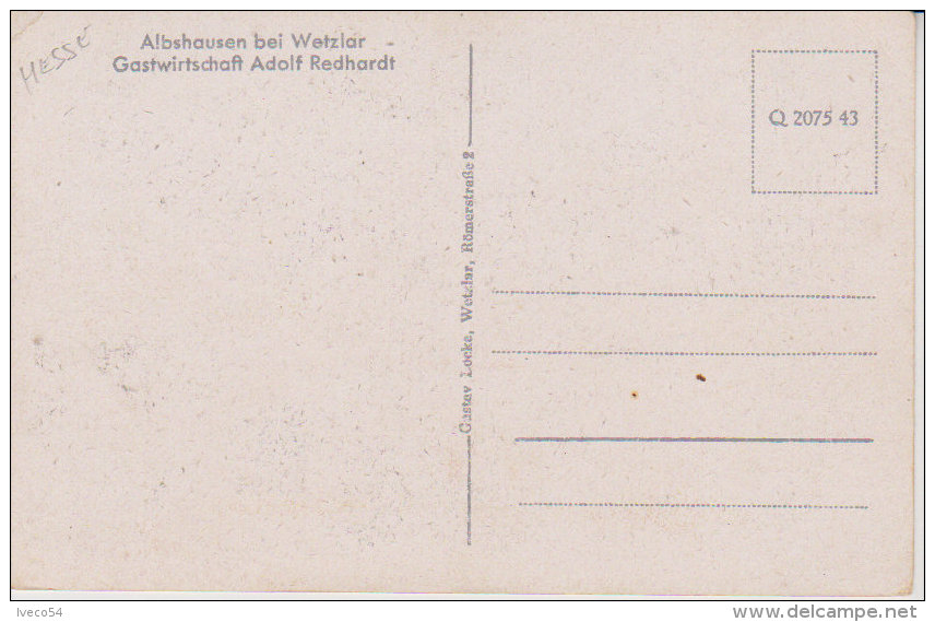Albshausen Bei Wetzlar  " Gastwirschaft Adolf Redhardt " - Giessen