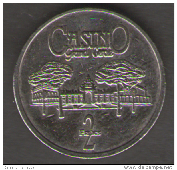 FRANCIA GETTONE CASINO TOKEN GRAND CERCLE AIX LES BAINS 2 FRANCS - Casino