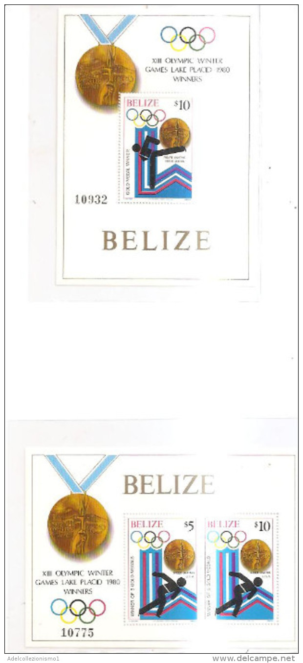 60948) BELIZE-1980 SERIE DI 8 V. DELLE MEDAGLIE VINTE NELLA  XII OLIMPIADE A LAKE PLACID+ 2 BF  . NUOVI - - Belize (1973-...)