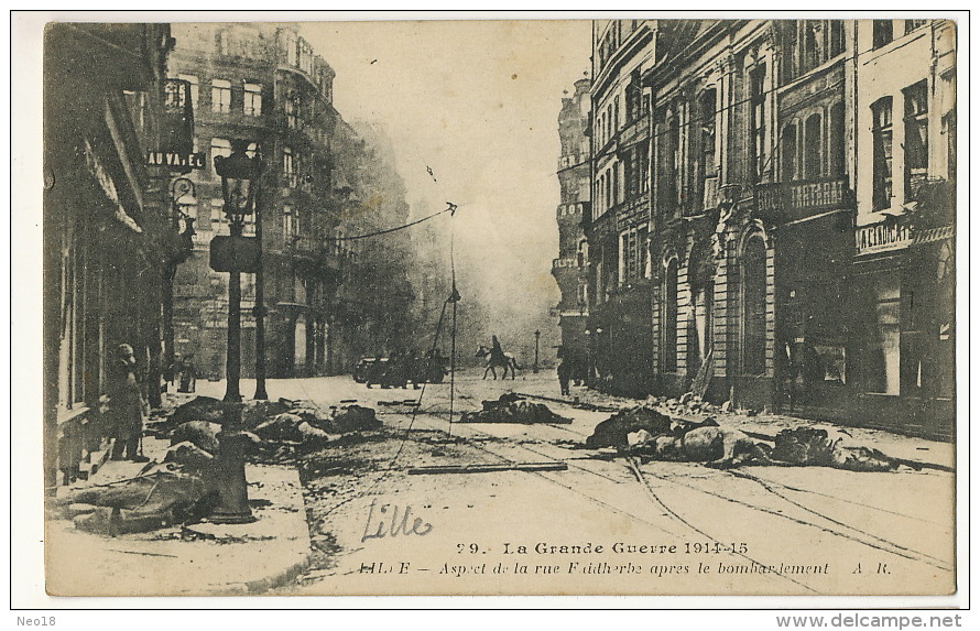 Carte Guerre 14 Tresor Et Postes 68  Envoi à La Vilatte St Maurice De Pionsat Sur CP Lille Rue Faidherbe Bombardée - Otros & Sin Clasificación