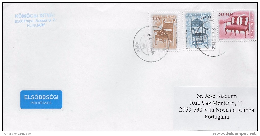 TIMBRES - STAMPS - MARCOPHILIE -  LETTRE HONGRIE POUR PORTUGAL - TIMBRES DIVERS DE 2011 - Briefe U. Dokumente