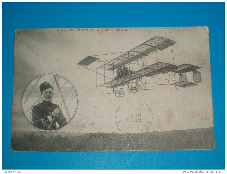 16 ) Aviation : Meeting De Charente 1914 - Le Capitaine LETHEUX Sur Farman - Avion EDIT : - Angouleme