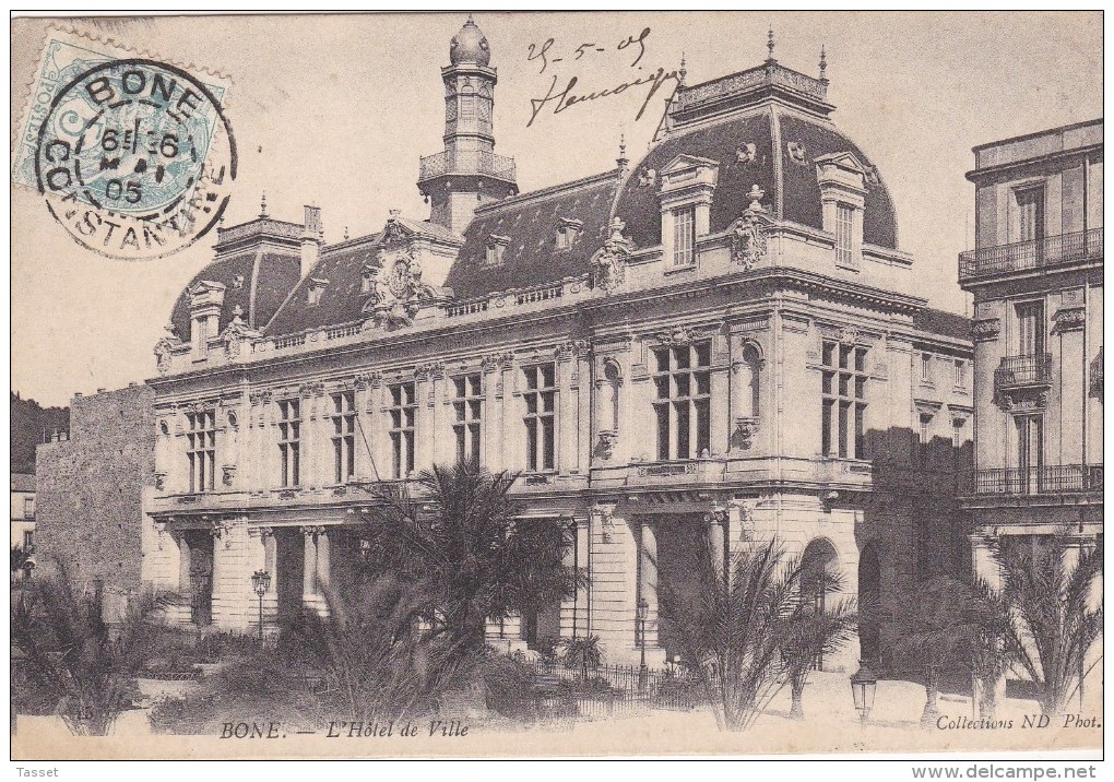 Algérie  : Bône - L'Hôtel De Ville -Très Beau Cachet Postal De Bone -Constantine .superbe Oblitération. - Annaba (Bône)
