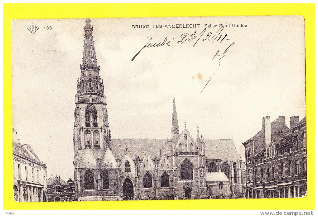 * Anderlecht (Bruxelles - Brussel) * (SBP, Nr 135) église Saint Guidon, Kerk, Church, Rare, Old, CPA, Cimetière, Kerkhof - Anderlecht