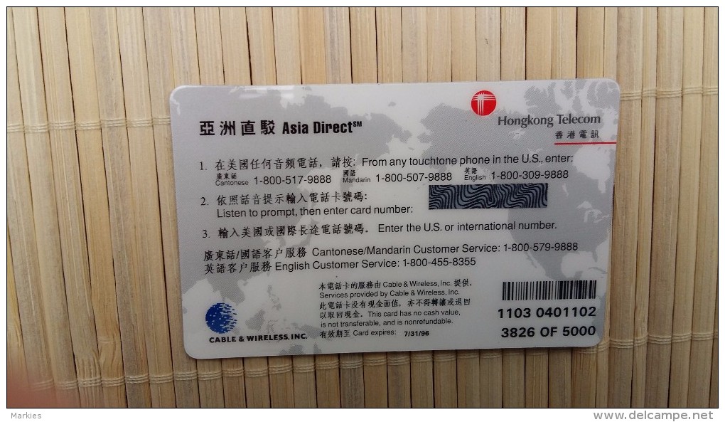 Prepaicard  Honkong Telecom (Mint,New ) Only 5000 Made 2 Scans Rare - Hong Kong