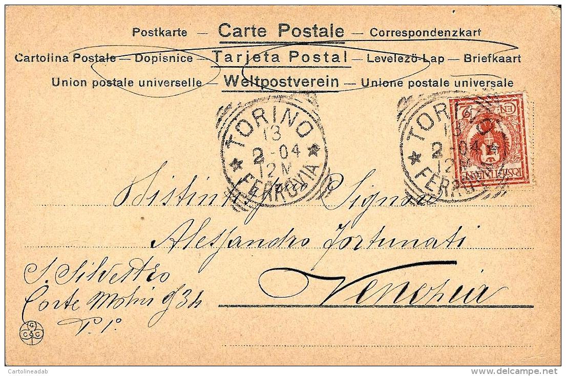 [DC2688] CPA - TORINO - LA MOLE ANTONELLIANA - Viaggiata 1904 - Old Postcard - Mole Antonelliana