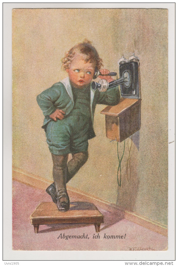 W.Fialkowska.Boy With Telephone.AV Edition Nr.1018 - Fialkowska, Wally