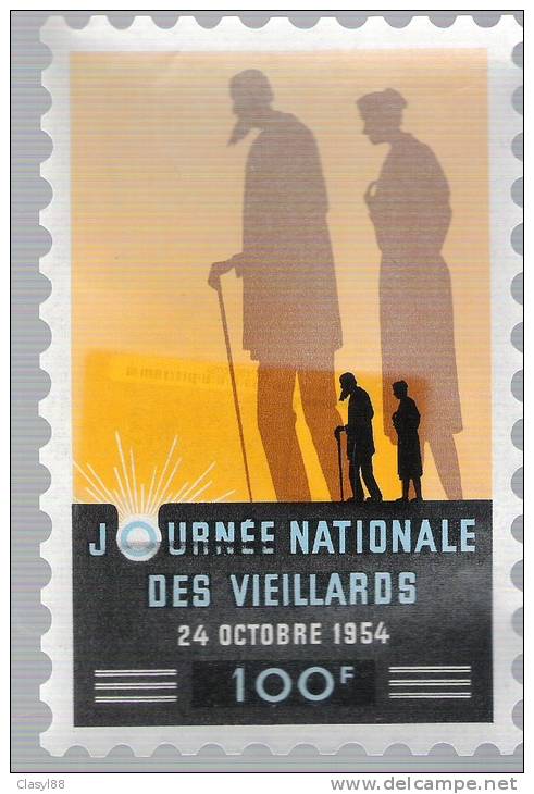 Z 11 JOURNEE NATIONALE DES VIEILLARDS 1954 100F - Erinnophilie