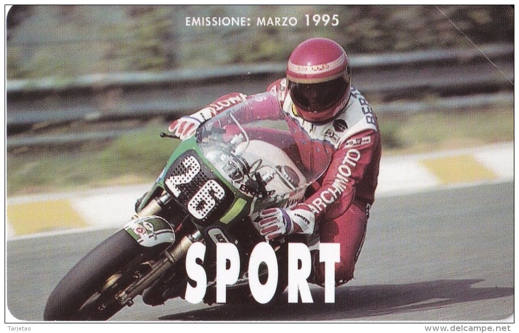 TARJETAS DE ITALIA DE SPORT EMISSIONE MARZO 1995 (NUEVA-MINT) MOTOCICLISMO (MOTO-MOTORBIKE) - Públicas Temáticas