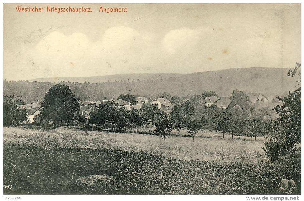 CARTE PROPAGANDE ALLEMANDE GUERRE 14-18 - 1 WK - ANGOMONT (M & M) VUE DU VILLAGE - Guerre 1914-18