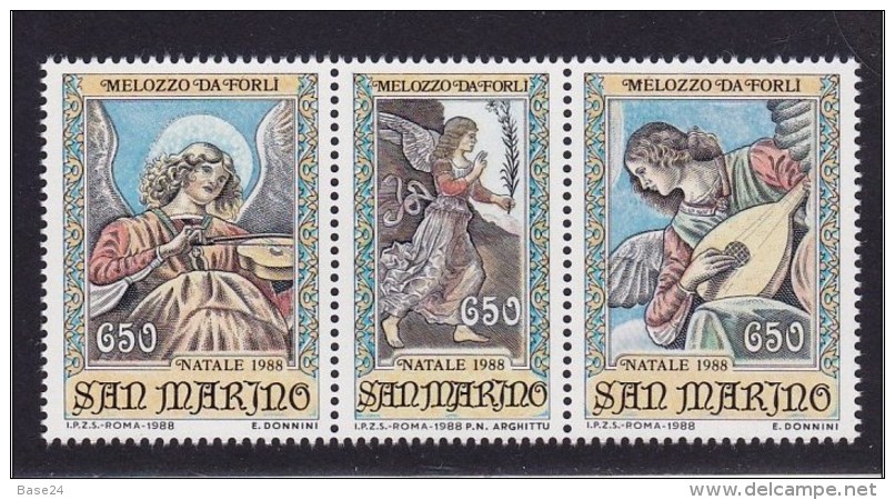 1988 San Marino Saint Marin NATALE  CHRISTMAS  Serie Di 3v. (Trittico) Triptych - Natale