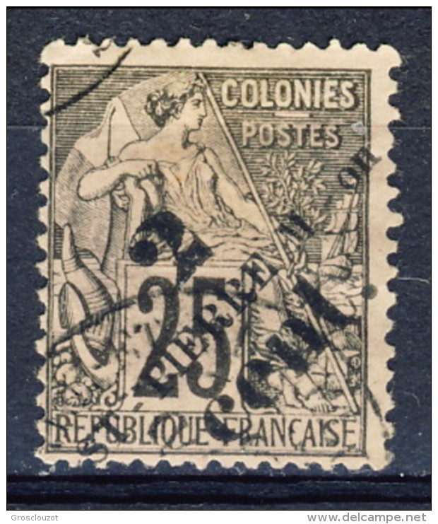 S. Pierre Et Miquelon 1891-92 N. 40 C. 2 Su C. 25 Nero E Rosa Sovrastampato USATO Catalogo € 12 - Usati