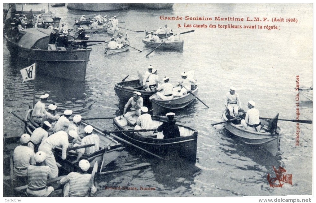 44 PAIMBOEUF ? Grande Semaine Maritime LMF (1908) Les Canots Des Torpilleurs Avant La Régate - Paimboeuf