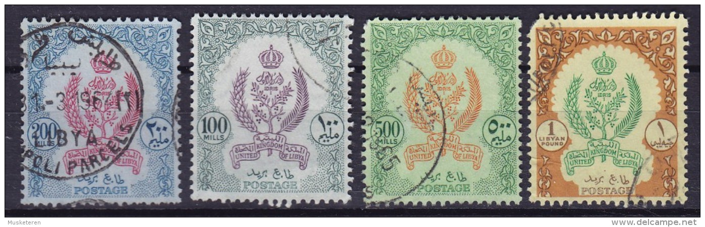 Libya 1960 Mi. 103-106 High Values 100 M - 1 £ Staatswappen Cote 24,2 € - Libië