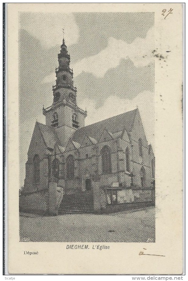 Dieghem.   -   L'Eglise   -   1903  Naar  Anvers - Diegem