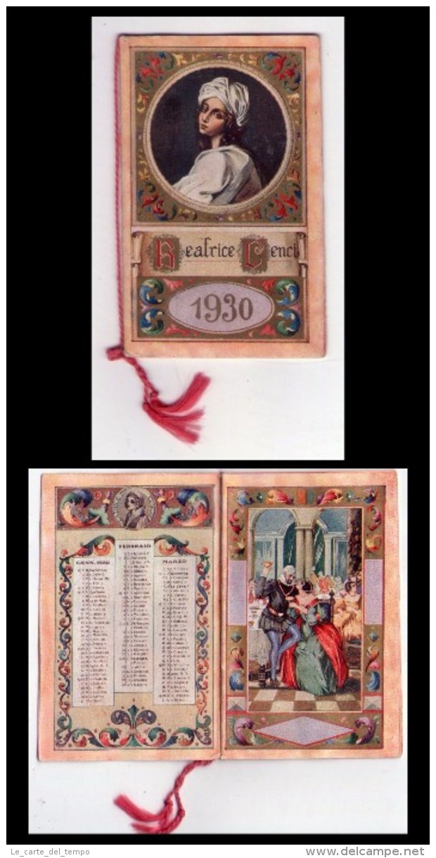 Calendarietto 1930 "Beatrice Cenci" - Grand Format : 1921-40