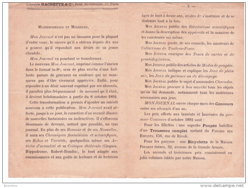 Petit Fascicule " Mon Journal" Recueil Illustré Pour Les Enfants - Non Classificati