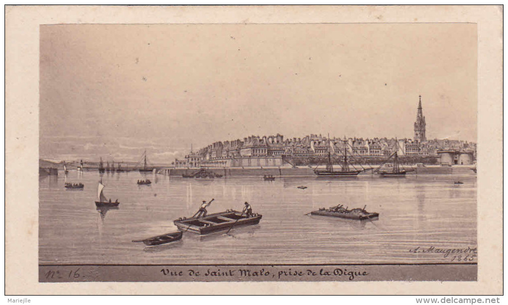 35 ST-MALO ST-SERVAN Photo Format CDV Photographe Maugendre 1865 - Lugares