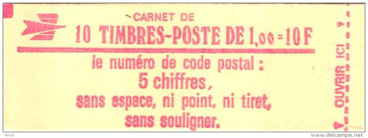 FRANCE - Carnet 1f00 Sabine Rouge Type I - N° Y&T 1972 C2 Ou N° Maury 406 I - Confectionneuse 4, Date 4.20.10.77 - Autres & Non Classés