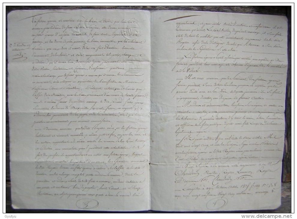 Agen 1825 Mariage De Guillaume Ricard Et Elisabeth Barre (cachets) Généalogie - Manuscrits