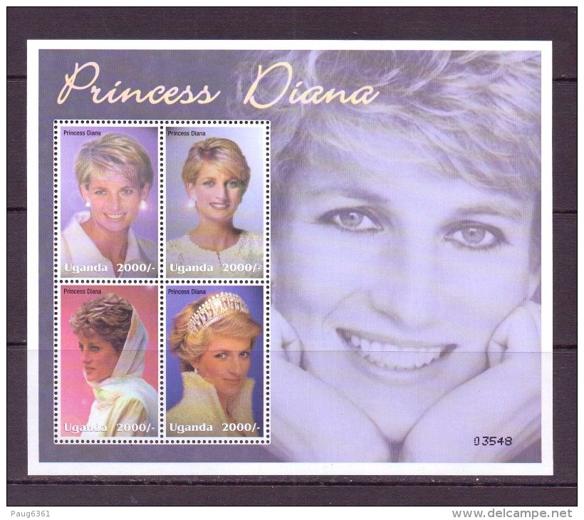 OUGANDA-UGANDA  2002 DIANA    YVERT N°2083/86  NEUF MNH** - Royalties, Royals