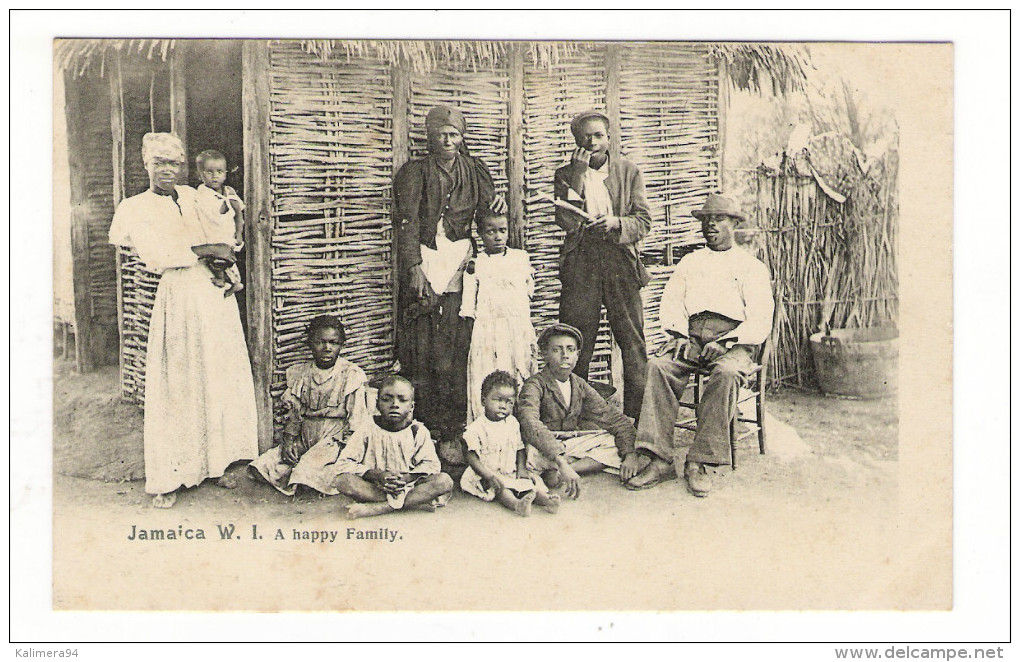 WEST  INDIES  /  JAMAICA  ( île De La JAMAÏQUE ) /  A  HAPPY  FAMILY  /  CPA  PRECURSEUR  ( Avant 1904 ) - Jamaïque