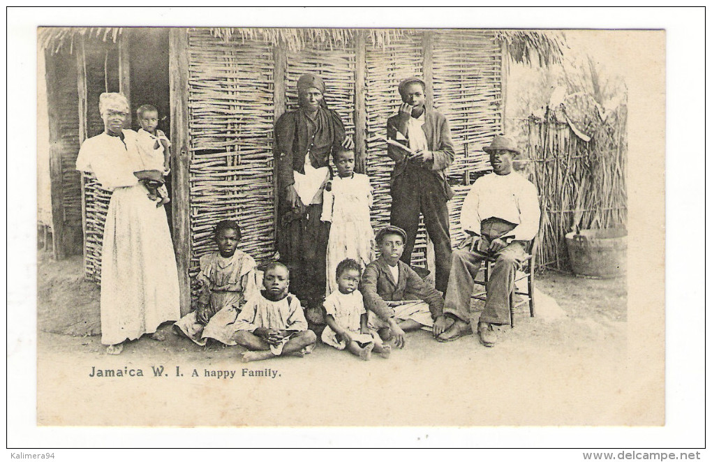 WEST  INDIES  /  JAMAICA  ( île De La JAMAÏQUE ) /  A  HAPPY  FAMILY  /  CPA  PRECURSEUR  ( Avant 1904 ) - Jamaica