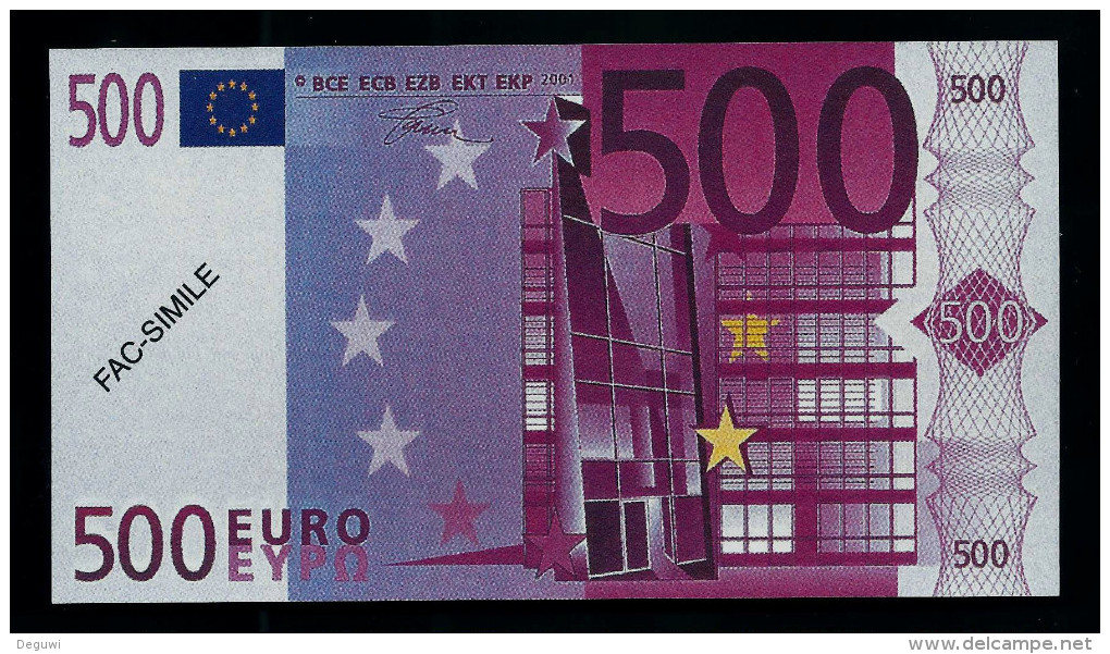 500 Euro POLYMER Note "DAL NEGRO" Billet Scolaire, Educativ, Size 140 X 78, RRRRR, UNC Extrem Scarce!! - Sonstige & Ohne Zuordnung