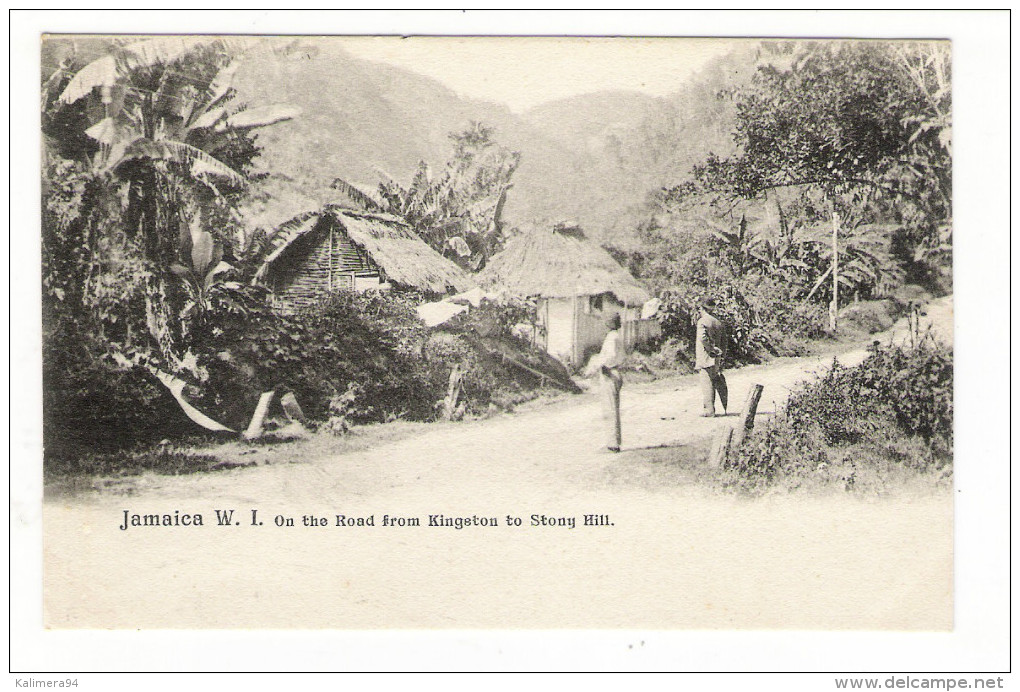 WEST  INDIES  /  JAMAICA  ( île De La JAMAÏQUE ) /  ON  THE  ROAD  FROM  KINGSTON  TO  STONY  HILL  /  CPA PRECURSEUR - Giamaica