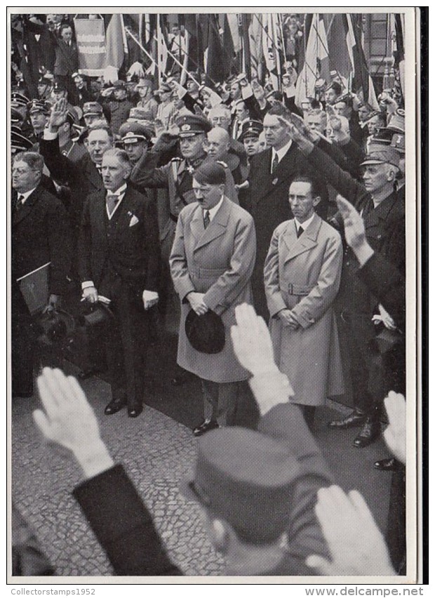 39857- HITLER AT MEETING PICTURE CARD, HISTORY, ALBUM NR 8, IMAGE NR 128, GROUP 29 - Histoire