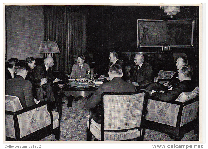 39864- HITLER, MEETING, PICTURE CARD, HISTORY, ALBUM NR 15, IMAGE NR 62, GROUP 65 - Histoire