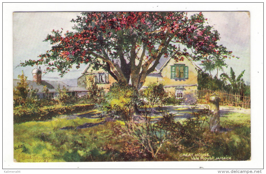 JAMAICA  ( île De La JAMAÏQUE ) /  "GREAT  HOUSE" , VALE  ROYAL / TRELAWNEY / OILETTE  By  Raphaël TUCK & Sons  N° 7295 - Jamaïque