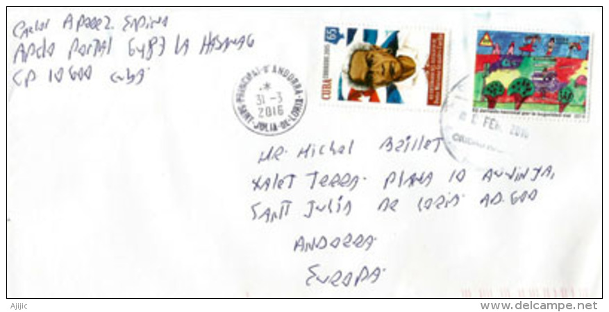 Mariana Grajales Coello,  Cuba Free From Slavery, Letter Addressed To Andorra, With Andorra Postmark - Lettres & Documents