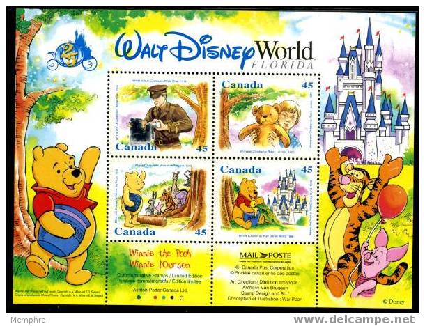 CANADA 1996 Bloc-feuillet «Winnie L´Ourson»  Disney  Scott 1621b  Yv BF19 - Neufs