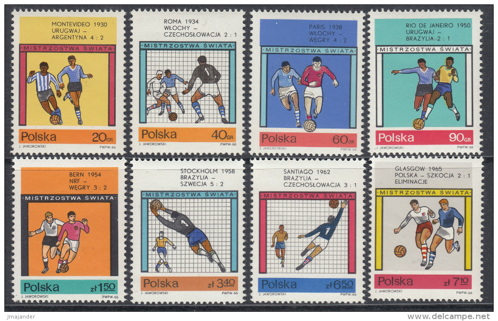 Poland 1966 World Cup. Mi 1665-1672 MNH - 1966 – Inghilterra