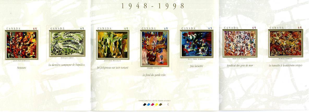 CANADA  Peintres Automatistes Carnet 1998  BK 209  Scott: 1743-9 - Full Booklets