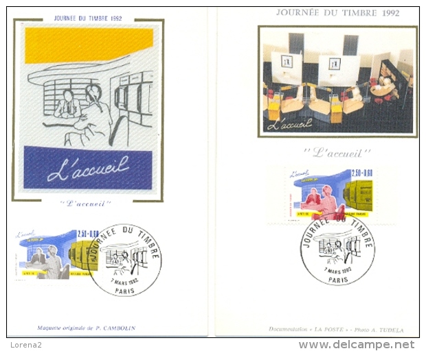 28-152. Francia. Día Del Sello 1992 (2 Diferentes) - Altri & Non Classificati