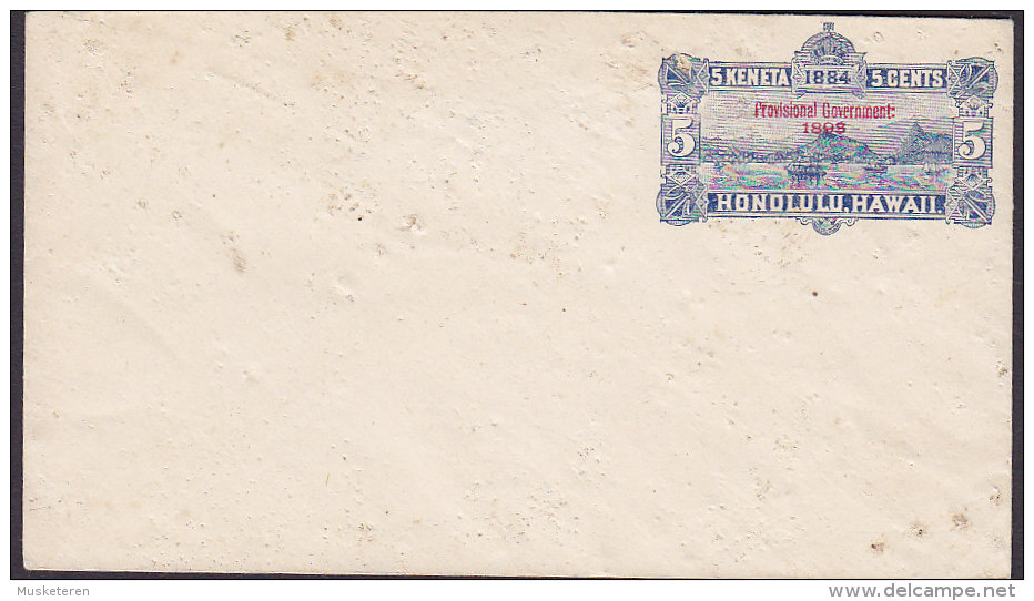 Hawaii Postal Stationery Ganzsache Entier 5 C. Honolulu Hawaii Overprinted PROVISIONAL GOVERNMENT 1898 Unused (2 Scans) - Hawaï