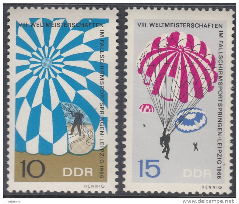 DDR 1966 Parachute Jumping World Championships. Mi 1193-1194 MNH - High Diving