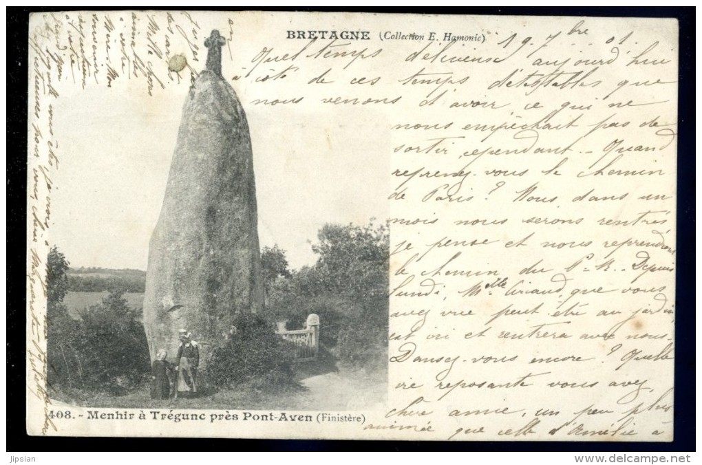 Cpa Du 29 Menhir à Trégunc Près Pont Aven    LIOB25 - Trégunc