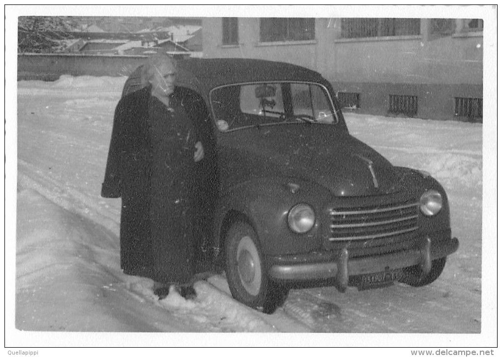 04121 "TORINO - FIAT 500 GIARDINIERA  - FEBBRAIO 1955" AUTO, ANIMATA, FOTOGRAFIA ORIGINALE - Automobili