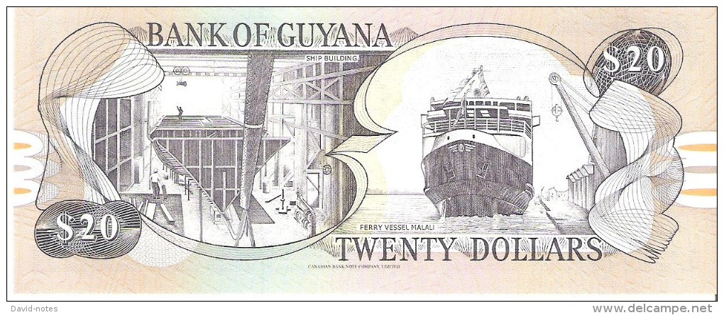 Guyana - Pick 30e - 20 Dollars 2009 - Unc - Guyana