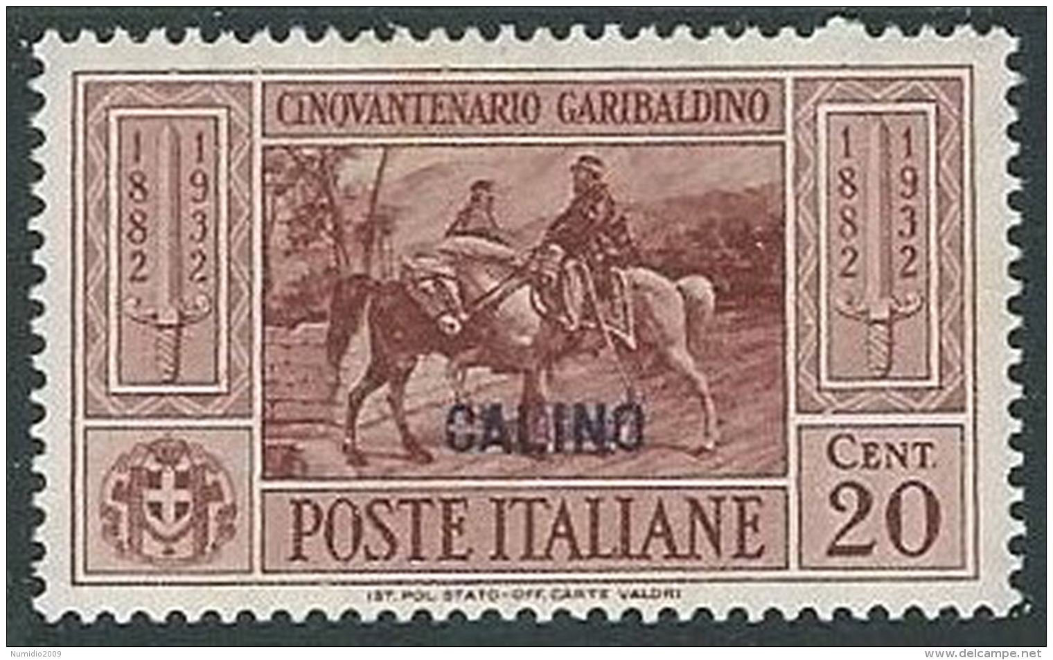 1932 EGEO CALINO GARIBALDI 20 CENT MH * - K119 - Egée (Calino)