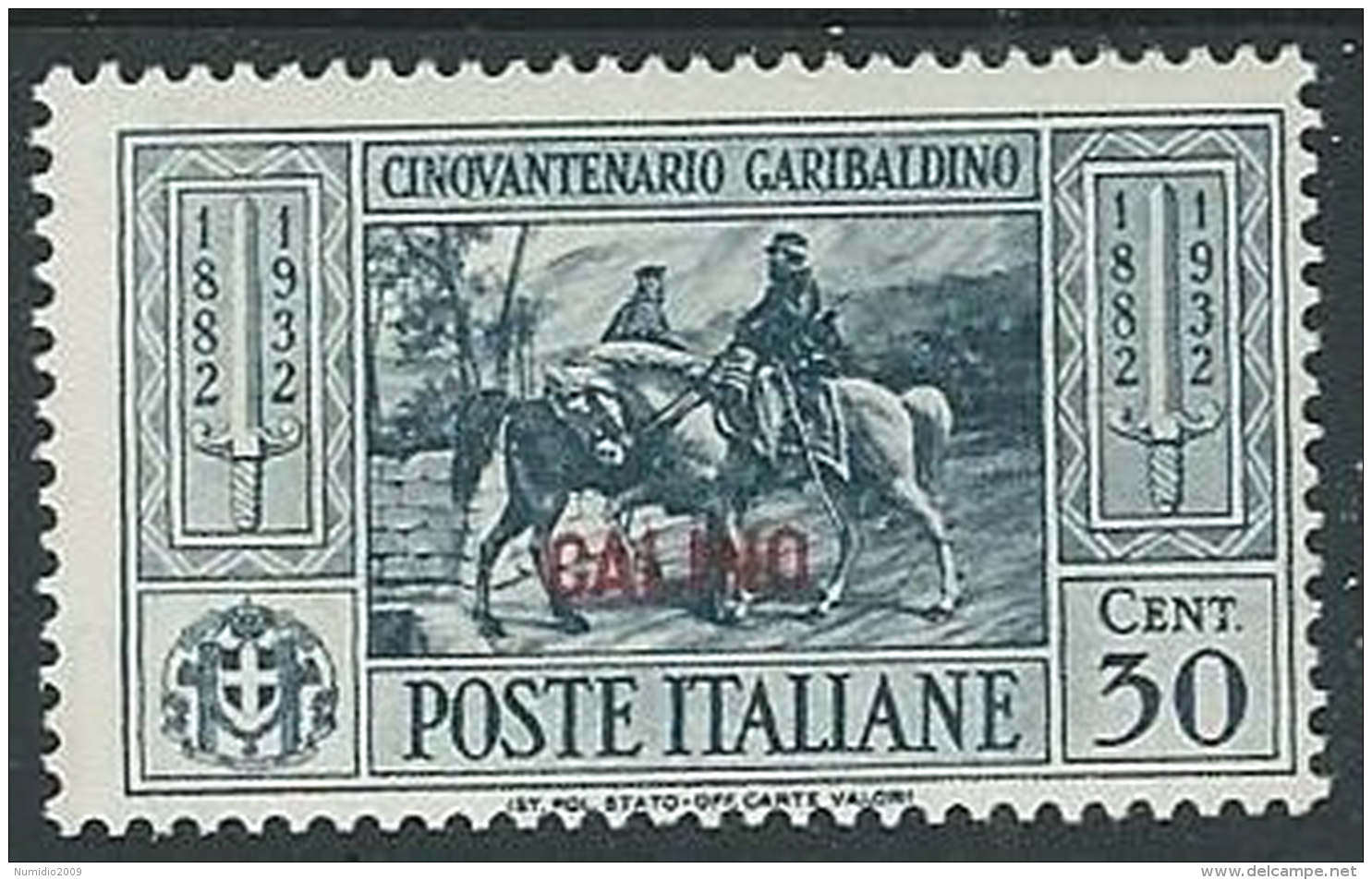 1932 EGEO CALINO GARIBALDI 30 CENT MH * - K119 - Egée (Calino)