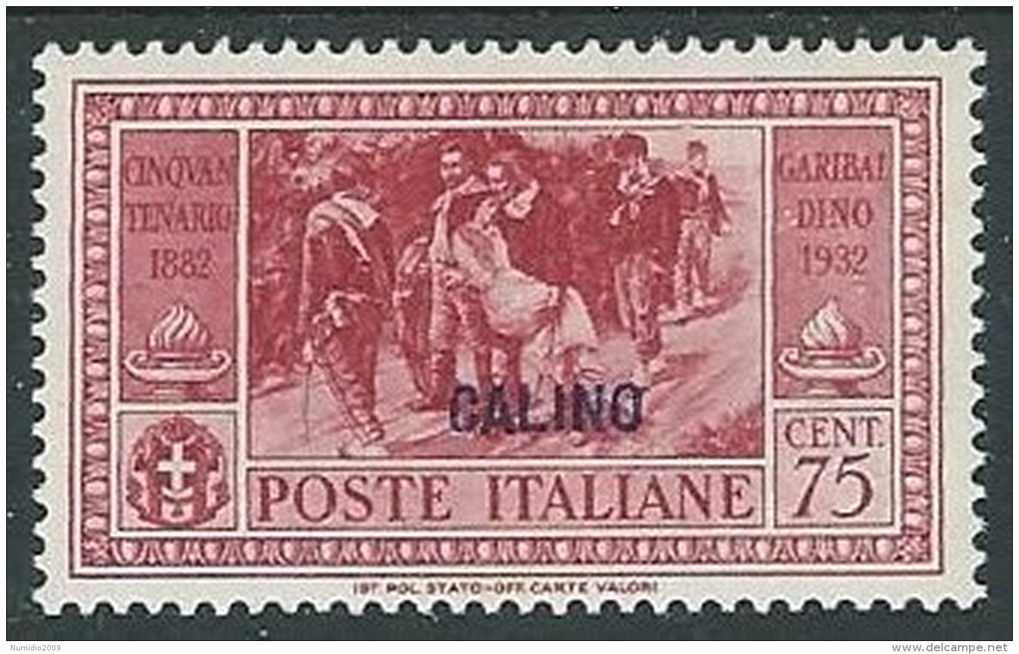 1932 EGEO CALINO GARIBALDI 75 CENT MH * - K119 - Egée (Calino)